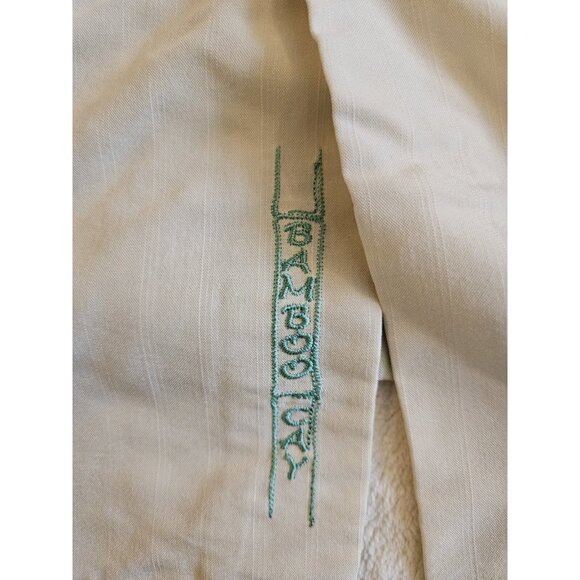 Bamboo Cay Men's Casual Hawaiian Palm Tree Embroidered Button Down Shirt Medium - Picture 2 of 7